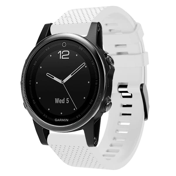 Garmin Fenix 5S Plus snyggt klockarmband i silikon - Vit Vit