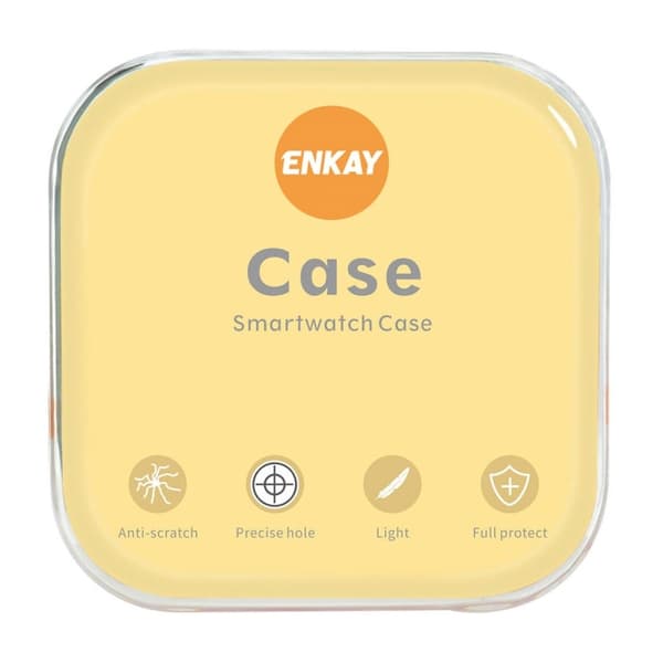 ENKAY Huawei Watch GT 3 Pro 46mm protective cover with tempered glass - Silver Silvergrå