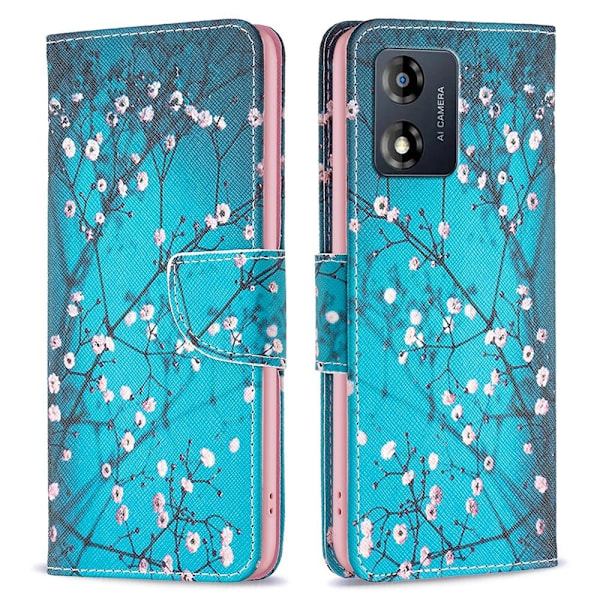 Wonderland Motorola Moto E13 Flip Fodral - Plum Blossom Blå