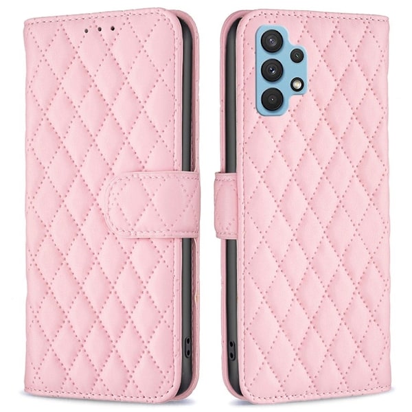 Matt Samsung Galaxy A32 fodral med rombmönster - Rosa Rosa