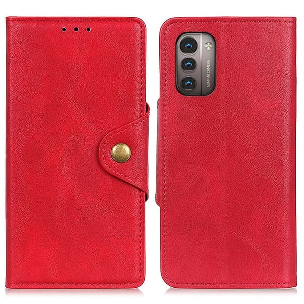 Alpha Nokia G11 / Nokia G21 flip etui i lær - Rød Red