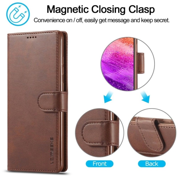 LC.IMEEKE Samsung Galaxy A73 flip case - Kahvi Brown