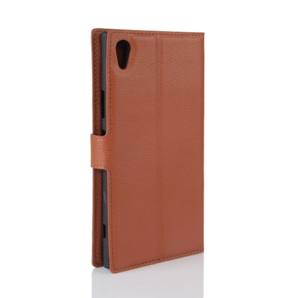 Sony Xperia XA1 Ultra stilfuldt og holdbart læder etui - Brun Brown