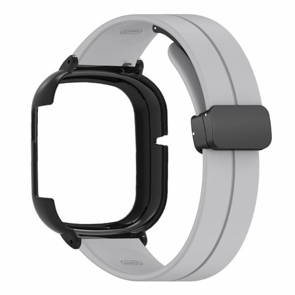 Honor Watch 4 Watch Band Magnetic Buckle Fleksibel håndledsrem med urkasse - Grå Silver grey