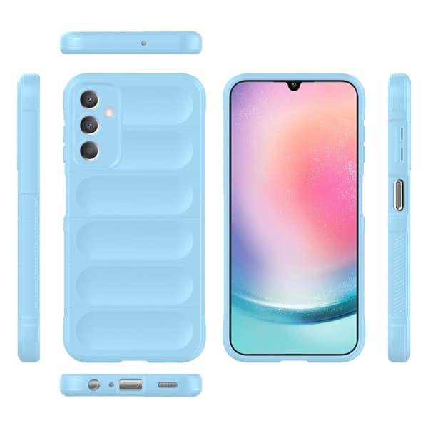 Mjukt greppformat Samsung Galaxy A25 skal - Blå Blå