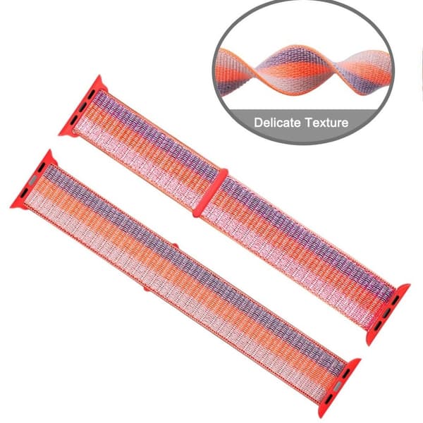 Apple Watch Series 5 40mm vattentät nylon klockarmband - Stripe orange Orange