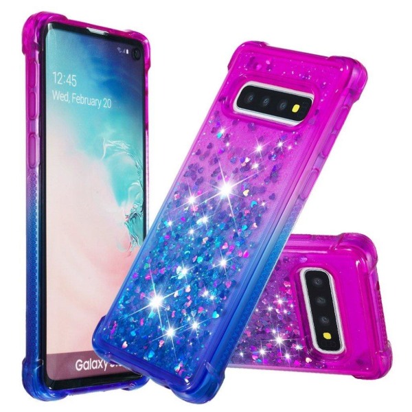 Glitter Samsung Galaxy S10 kotelot - Violetti / Sininen Multicolor