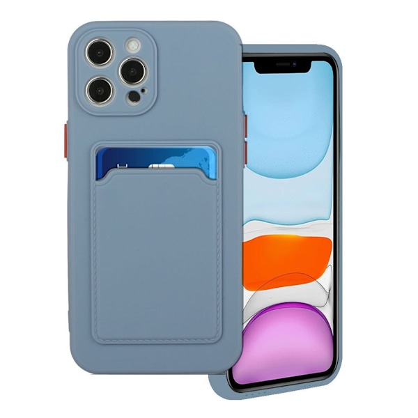 iPhone 12 / iPhone 12 Pro skal med korthållare - Blå Blå