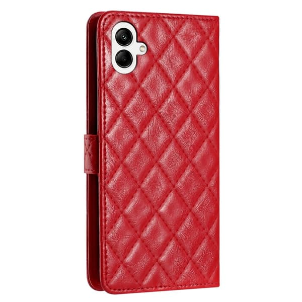 Funktionellt Samsung Galaxy A05 fodral med rombmönster - Röd Röd