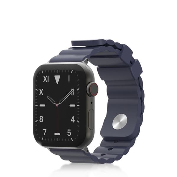 Apple Watch Series 5 / 4 44mm cool silikoneurrem - Mørkeblå Blue