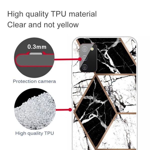 Marble Samsung Galaxy A02s Etui - Black and White Diamond Black