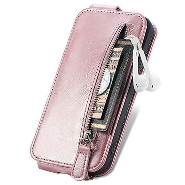 Vertikalt Samsung Galaxy A04s / Samsung Galaxy A13 5G fodral med dragkedja - Rosa Rosa