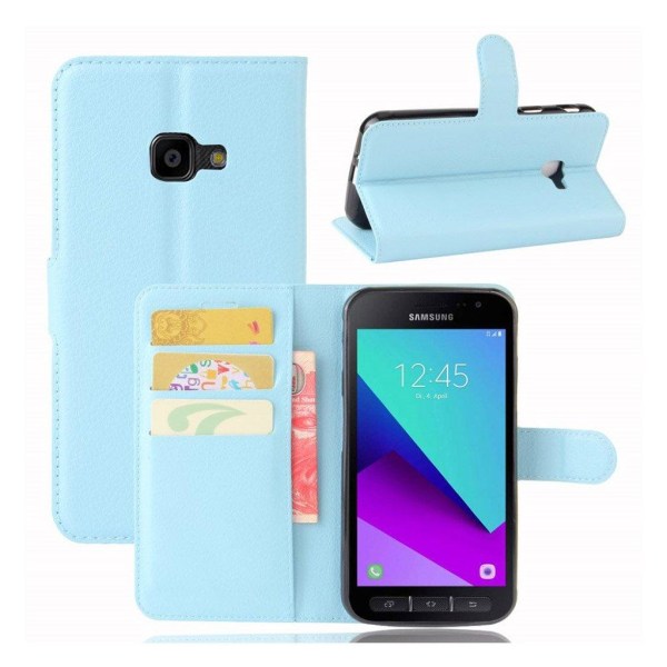 Samsung Xcover 4 Enfärgat skinn fodral - Blå Blå