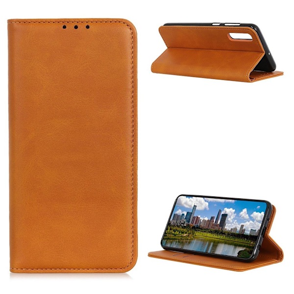 Wallet-style ægte Læder Flipcase til Sony Xperia Ace 2 - Brun Brown