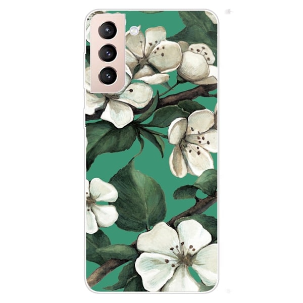 Deco Samsung Galaxy S22 Plus Etui - Hvid Blomst Multicolor