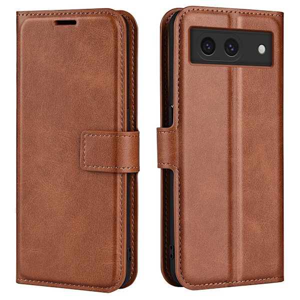 Google Pixel 8A læderetui med pung - Brun Brown