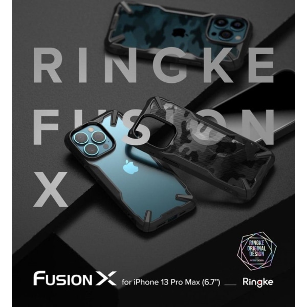 RINGKE FUSION X DESIGN - iPhone 13 Pro Max - Kamouflage Svart Svart