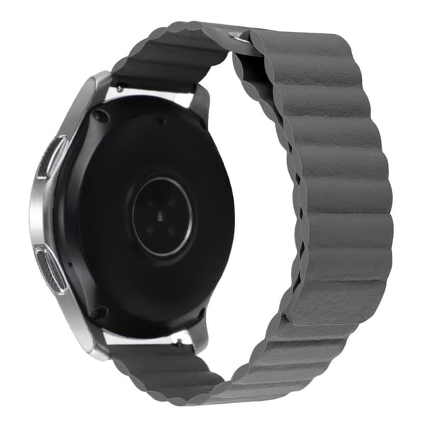 20 mm universellt klockarmband i äkta läder - Grå Silvergrå