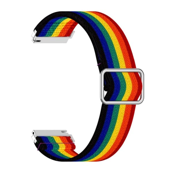 22mm nailon kellonauha Huawei ja Samsung kellolle - Sateenkaari Multicolor