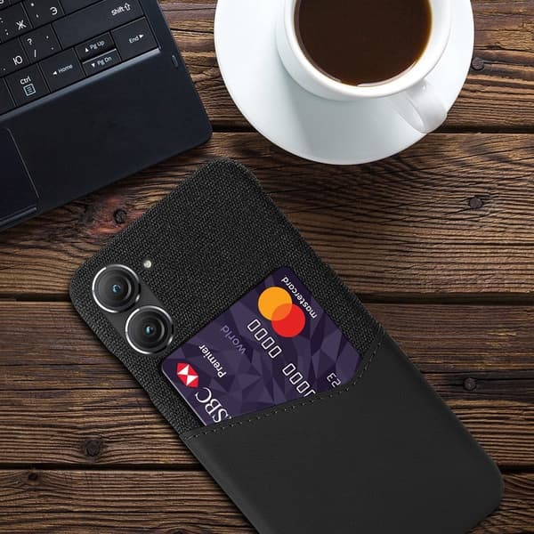 Bofink ASUS Zenfone 9 Kredittkort Deksel - Svart Black