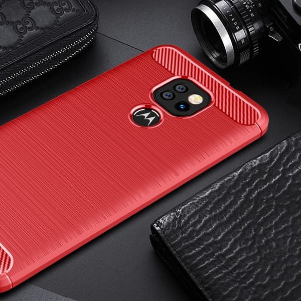 Carbon Flex Etui Motorola Moto G9 Play - Rød Red