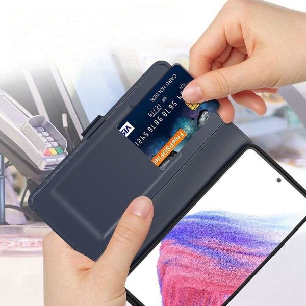 Sileä ja ohut premium-PU-nahkakotelo Samsung Galaxy S21 Ultra 5G - Sininen Blue