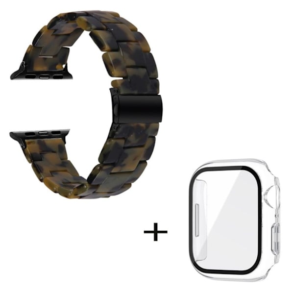Apple Watch SE 2022 (40mm) 3 helmen hartsityylinen kelloranneke kirkkaalla suojuksella - Matta Armeijan Vihreä Green