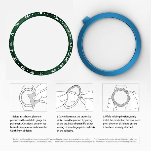 Samsung Galaxy Watch 3 (45mm) hållbar dial bezel - grön / vit Letters / E Type Grön