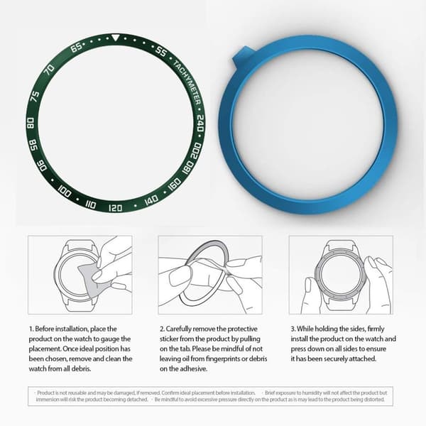 Samsung Galaxy Watch 3 (45mm) holdbar dial bezel - grøn / hvid Letters / E Type Green