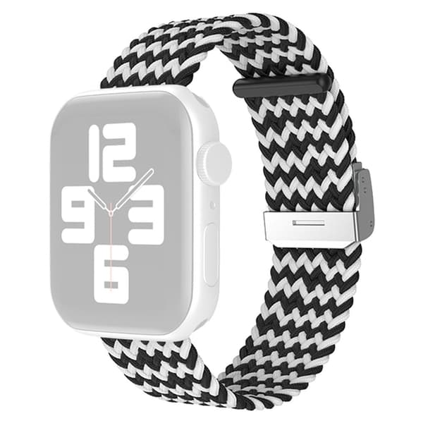 Apple Watch (45 mm) cool nylon-urrem - W / Sort Hvid Black