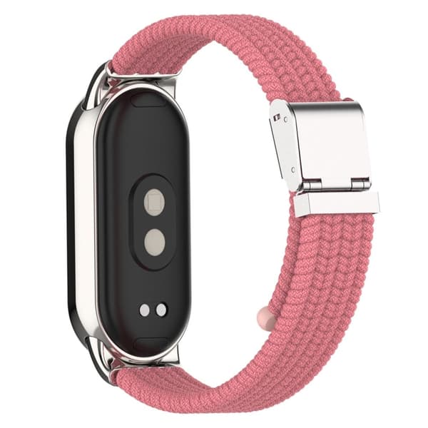 Elastisk nylonrem med fletning til Xiaomi Smart Band 8 - Lyserød Pink