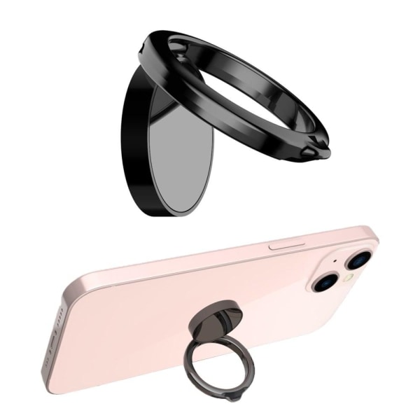 Universal magnetic rotatable phone ring stand - Black Black