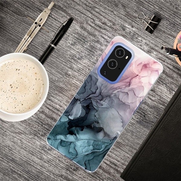 Marmormotiv OnePlus 9 Pro skal - Rosa Och Gråblå Moln multifärg