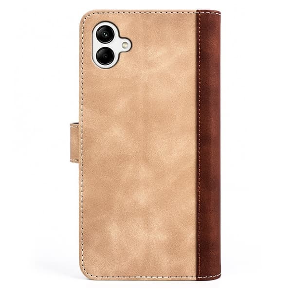 To Farvet Læder Flip Case til Samsung Galaxy A04 - Gul Yellow