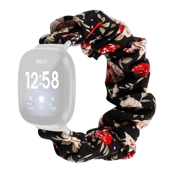 Fitbit Sense 2 / Versa 4 elastic fabric pattern watch strap - Bl multifärg