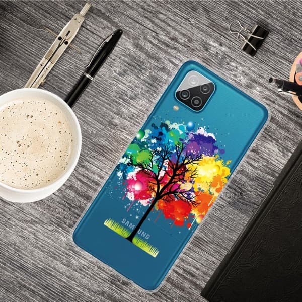 Deco Samsung Galaxy A12 5G etui - farvet træ Multicolor