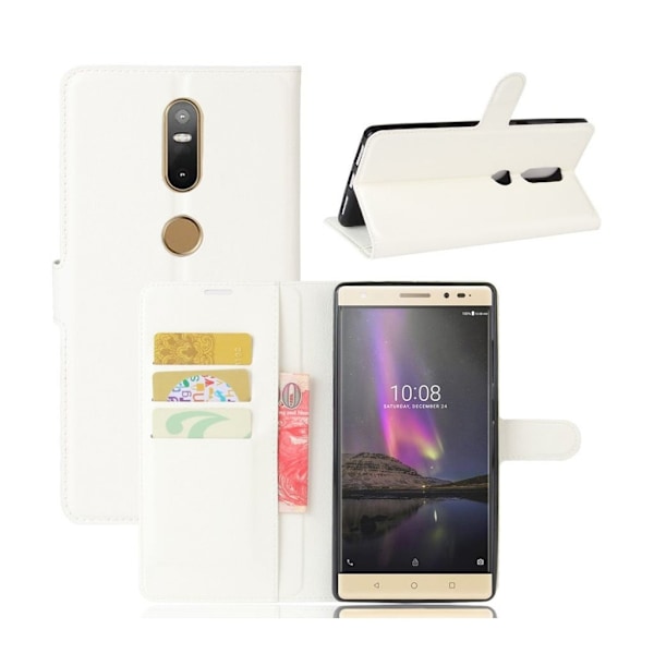 Lenovo Phab 2 Plus Lommebok Lær Flip Etui - Hvit White