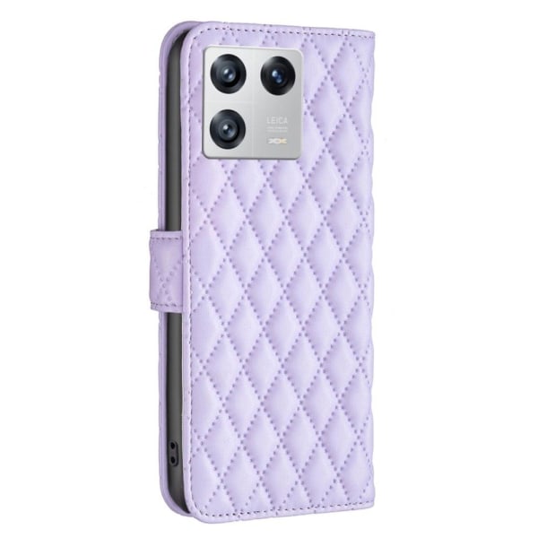 Rhombus mat Xiaomi 13 flip etui - Lilla Purple