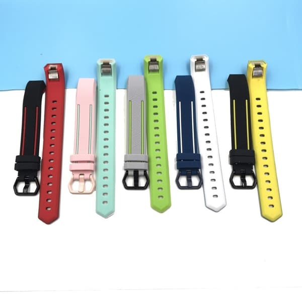 Fitbit Alta klockarmband metallspänne silikon miljövänlig - Röd och svart multifärg