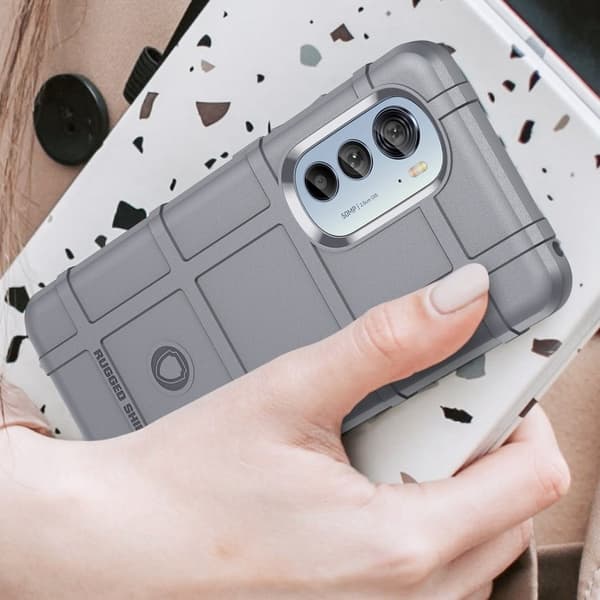 Rugged Shield Suojakotelo Motorola Moto Edge 2022 - Harmaa Silver grey