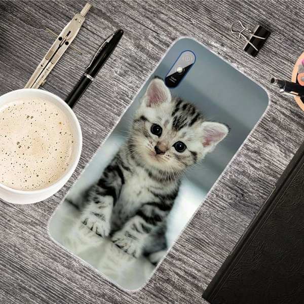 Deco Xiaomi Redmi 9A skal - Katt Silvergrå