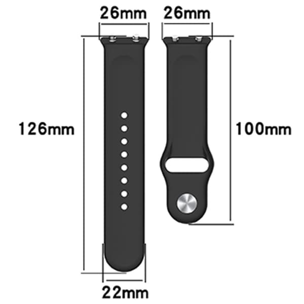 26 mm Meizu Watch klokkerem i silikon - Mørk Grå Silver grey