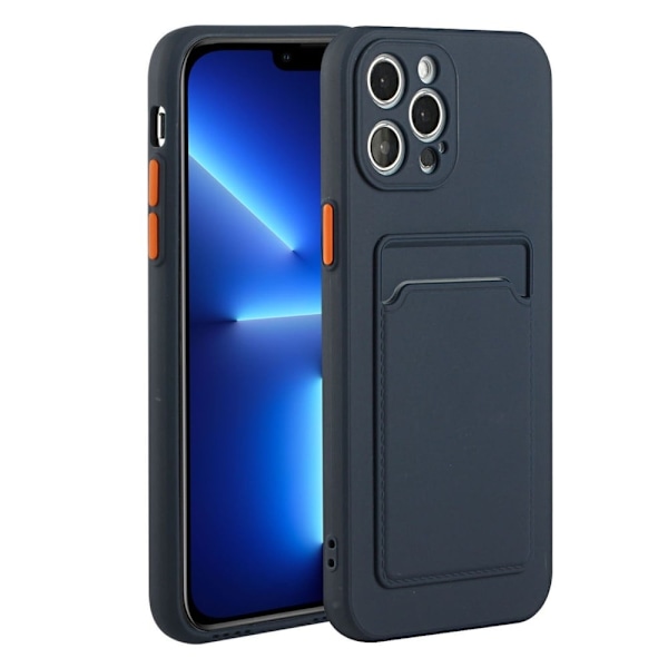 Card Holder Suojakuori For iPhone 13 Pro - Tummansininen Blue