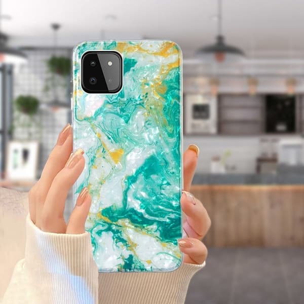 Marble Samsung Galaxy A22 5G Etui - Grøn Marmor Green