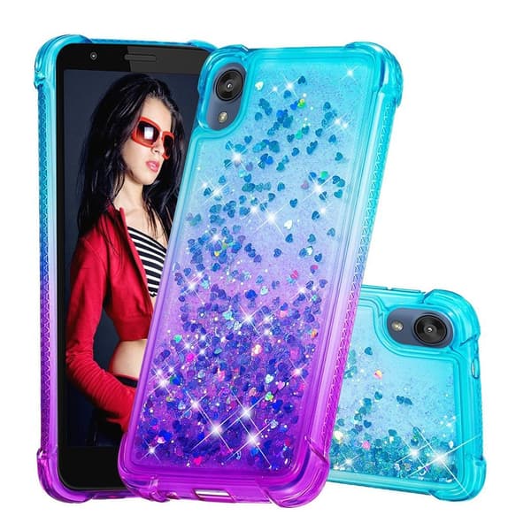 Princess Motorola Moto E6 cover - Himmelblå / Lilla Blue