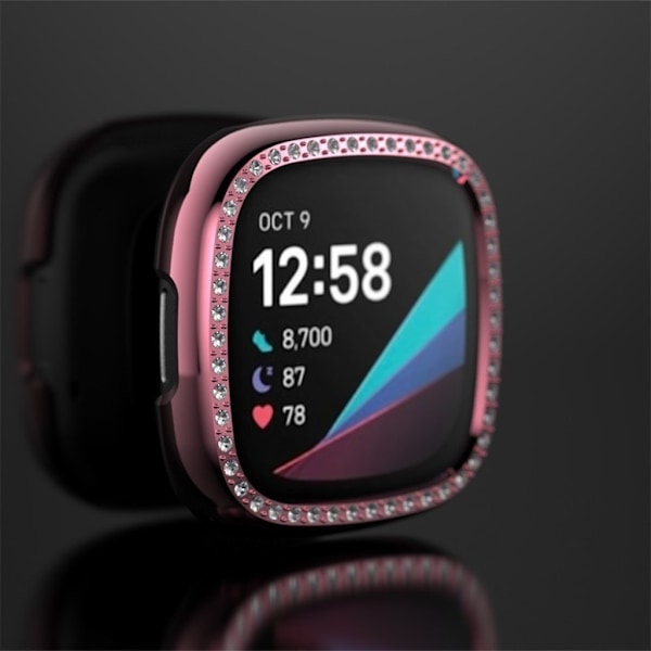 Fitbit Versa 3 / Sense snygg strassram - Rosa Rosa