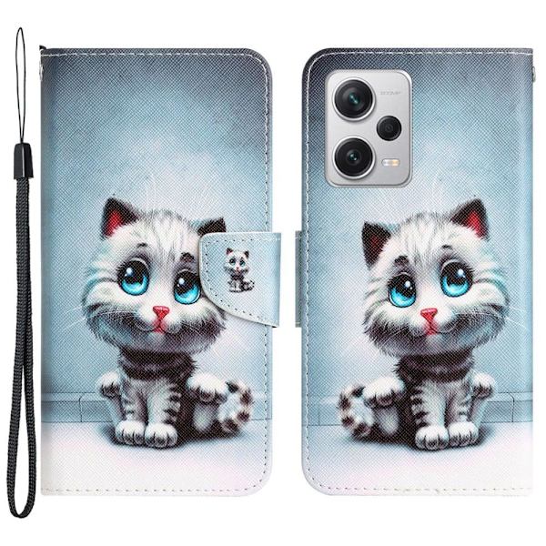 Wonderland Xiaomi Poco X5 Pro / Redmi Note 12 Pro / 12 Pro Speed Flip Etui - Blå Øjne Kat Blue