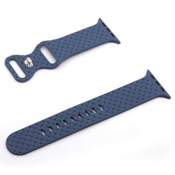 Apple Watch Series 8 (41mm) woven texture silicone watch strap - Blue