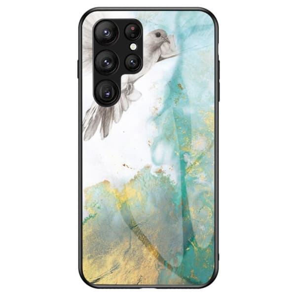 Fantasy Marmor Samsung Galaxy S23 Ultra skal - Flygande Duva Marmor Grön