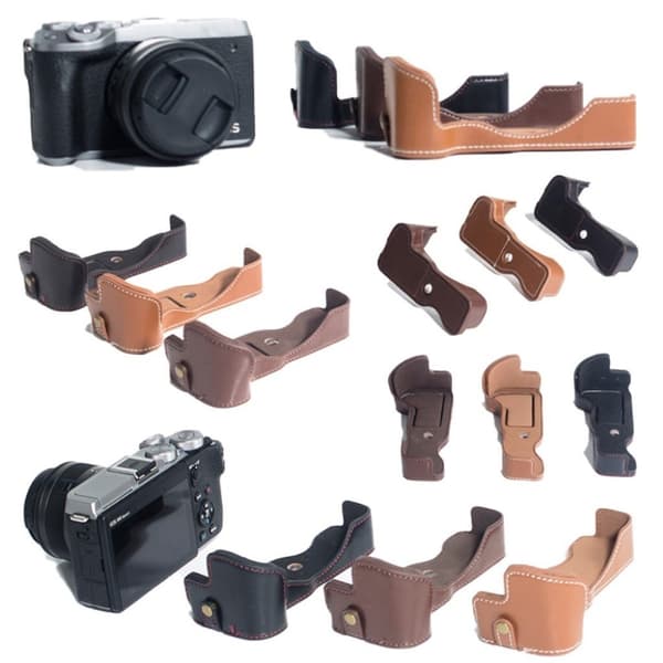 Canon EOS M6 Mark II lædercover med batteriåbning - Sort Black